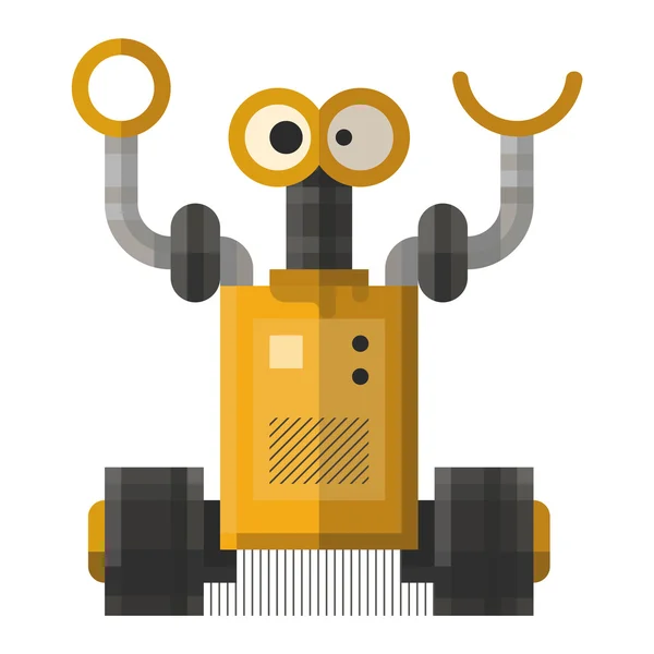 Schattig vintage robot vector teken — Stockvector