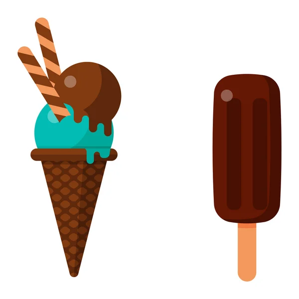 Set of ice cream icons — Stock Vector