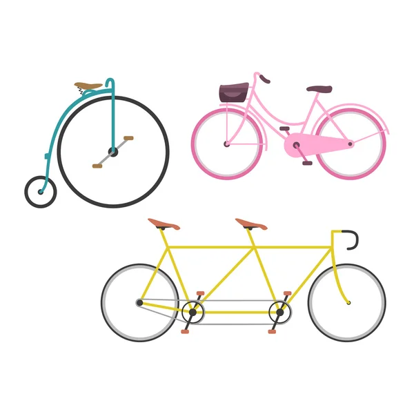 Oldtimer Fahrrad flache Vektor Illustration. — Stockvektor
