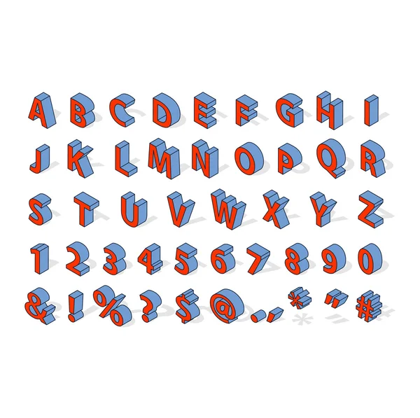 Isometric alphabet font isolated — Stock Vector