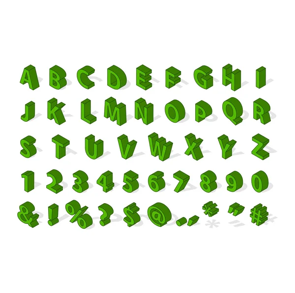 Fonte alphabet isométrique isolée — Image vectorielle