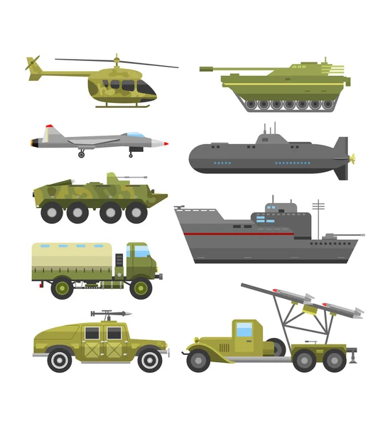 Militar técnica transporte armadura plana vetor ilustração . — Vetor de Stock