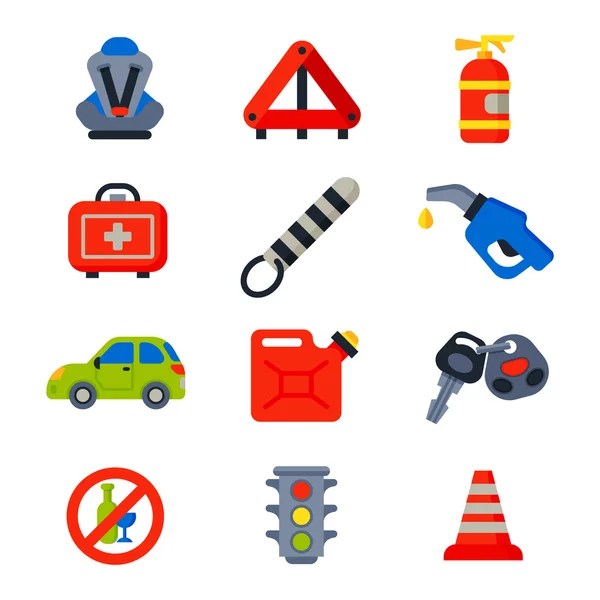 Auto transport motorist icons — Stock Vector