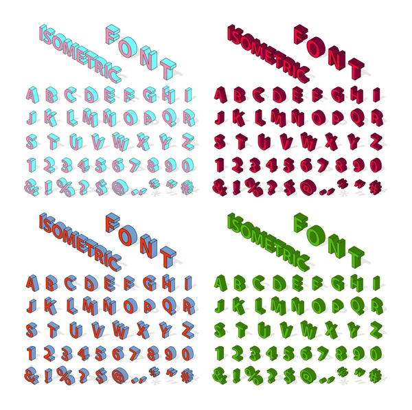 Caratteri alfabetici isometrici isolati — Vettoriale Stock