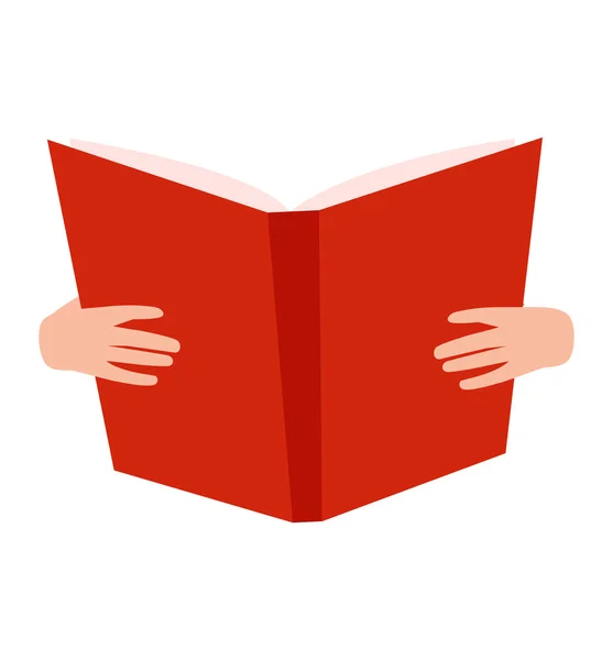 Eller vektör illüstrasyon ile açık kitap.