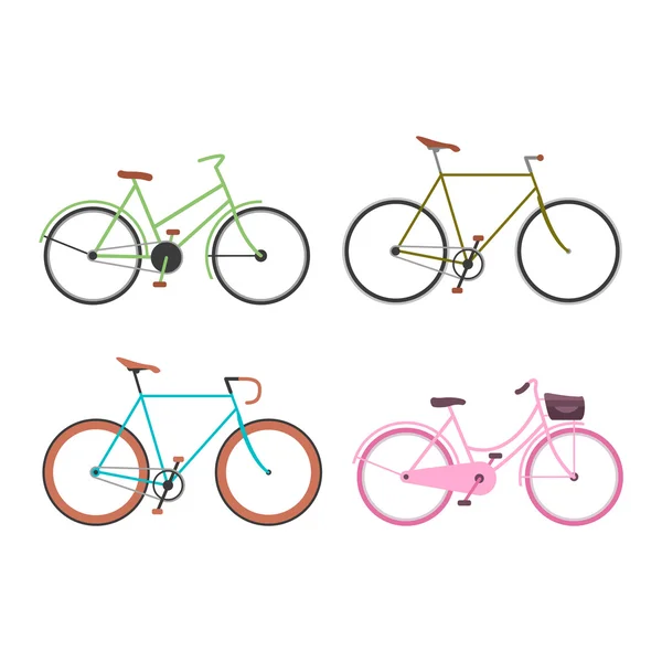 Vintage bicycle flat vector illustration. — Stock Vector