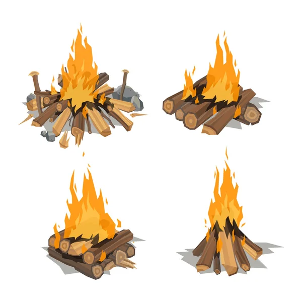 Bonfires isolated vector illustration. — Stock Vector