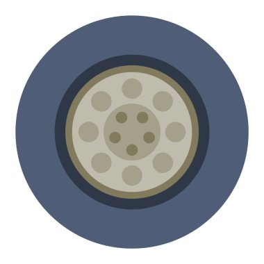 Araba tekerlek karikatür düz vektör