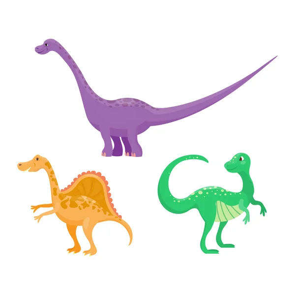 Ilustrace vektorových dinosaurů. — Stockový vektor