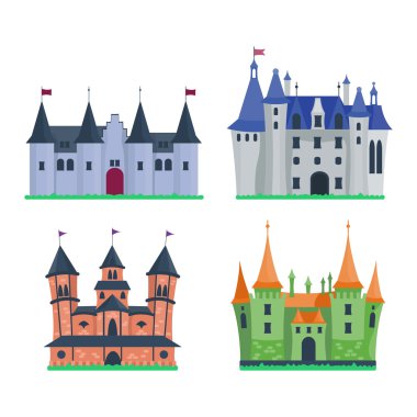 Castle çizgi film vektör illüstrasyonu