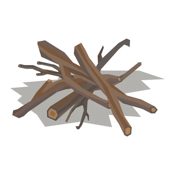 Brennholz Stapel Vektor Holz Material. — Stockvektor