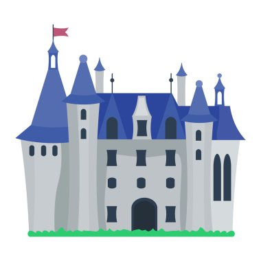 Castle çizgi film vektör illüstrasyonu