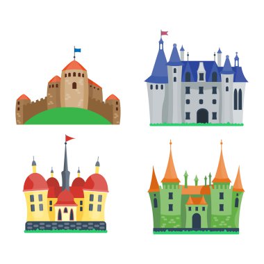 Castle çizgi film vektör illüstrasyonu