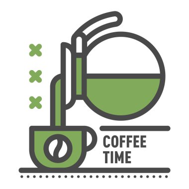 Kahve monogram vektör logo rozet