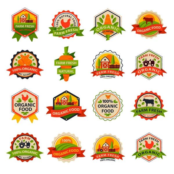 Feliz cumpleaños insignias vector iconos — Vector de stock