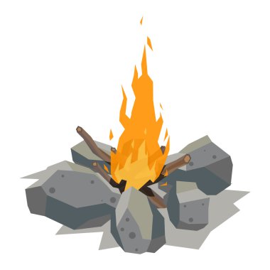 Şenlik ateşleri izole vektör çizim.