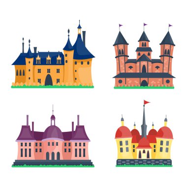 Castle çizgi film vektör illüstrasyonu