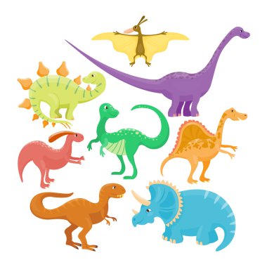 Karikatür dinozorlar vektör illüstrasyon.