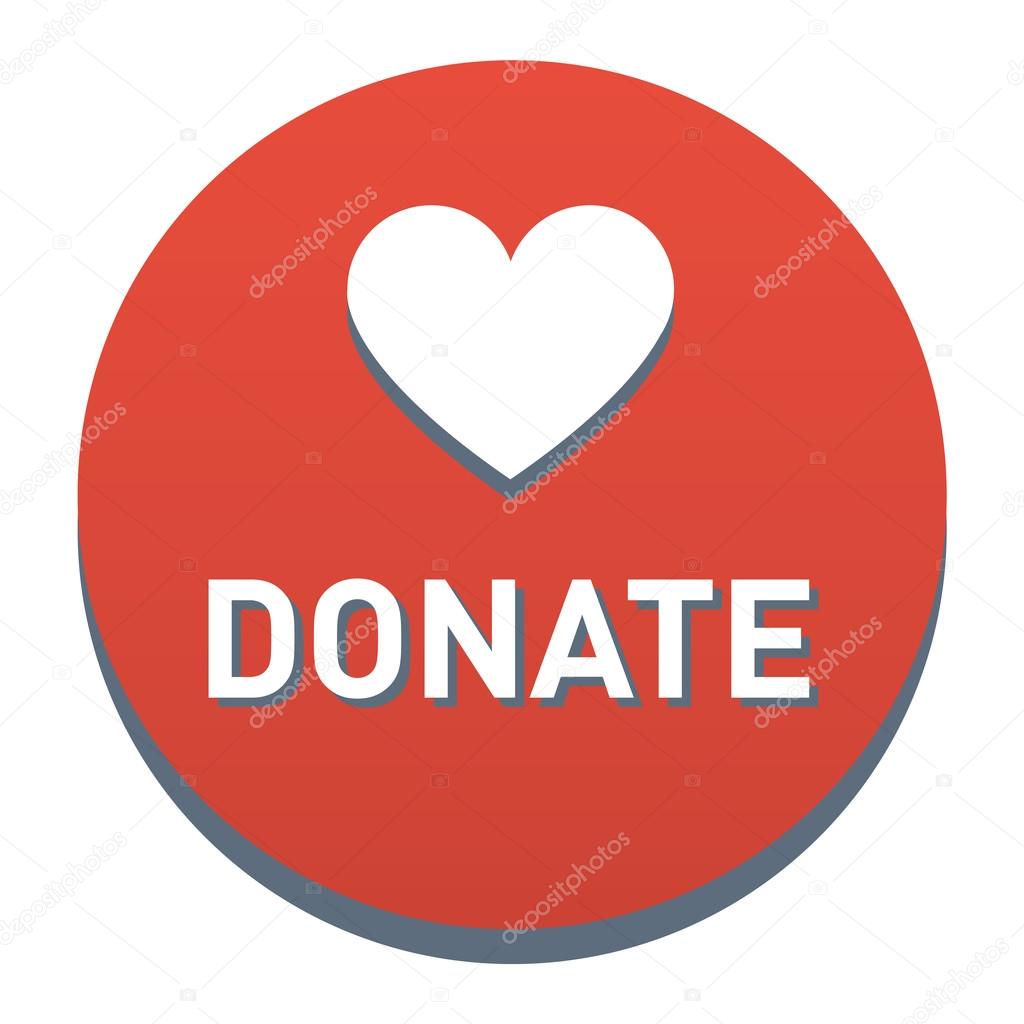 Donate button vector icon