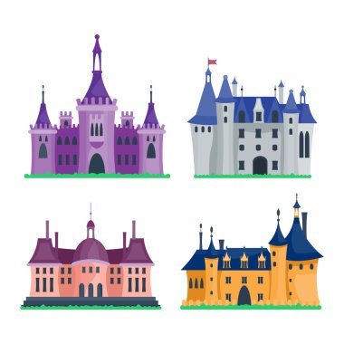 Castle çizgi film vektör illüstrasyonu