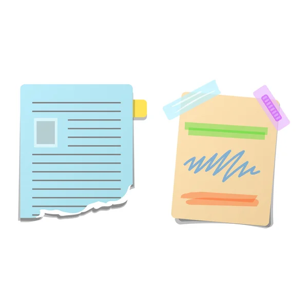 Autocollant note papier vecteur illustration . — Image vectorielle