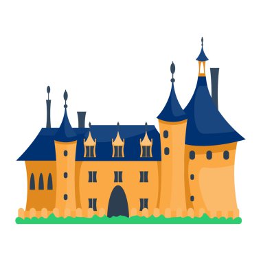 Castle çizgi film vektör illüstrasyonu