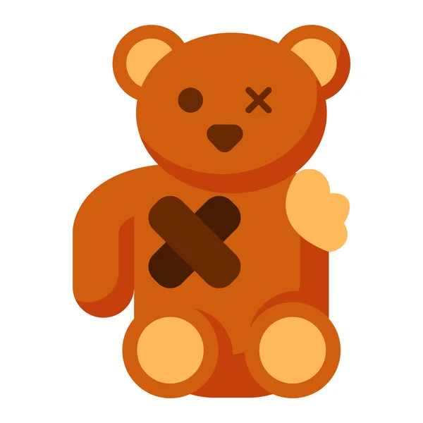 Broken Toy Bear vektor illustration. — Stock vektor