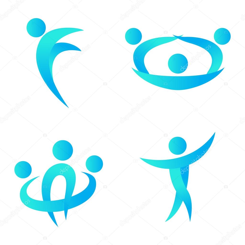 Silhouette of abstract people icon and abstract silhouette people. Performance silhouette logo people abstract figure pose. Set of abstract people logo silhouettes vector icon