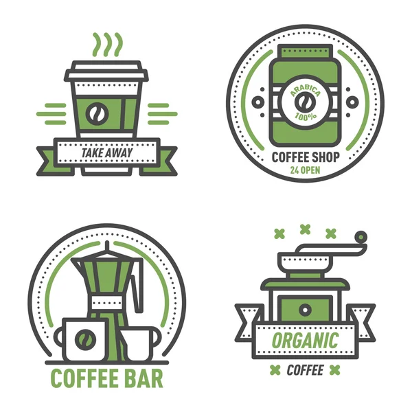 Coffee monogram vector logo badge