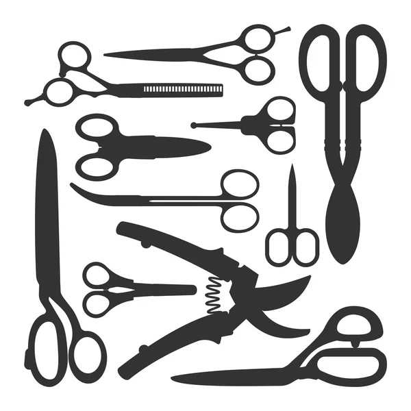 Scissors vector icons set — Stock Vector