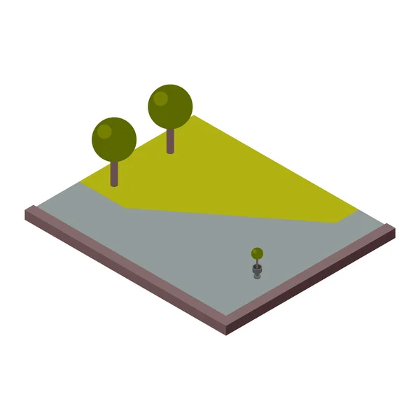 Illustration de la section isométrique du terrain — Image vectorielle
