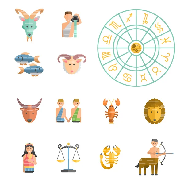 Zodiac icons vector set. — ストックベクタ
