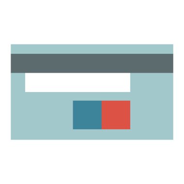 Düz vektör para kartı üzerinde beyaz izole