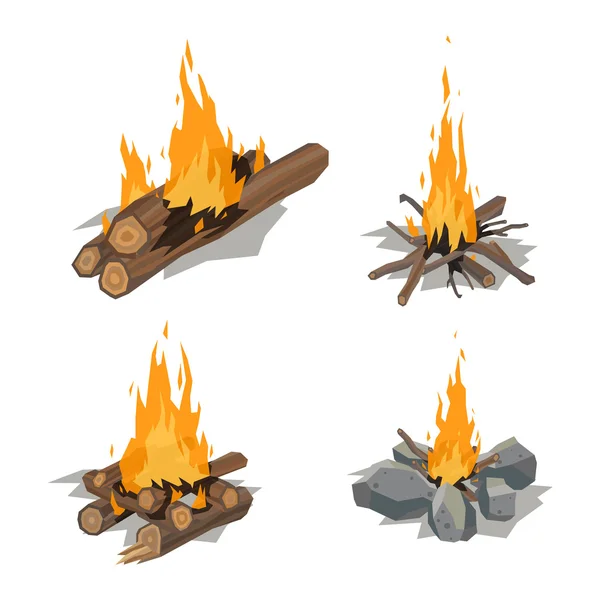 Illustration vectorielle isolée des feux de joie . — Image vectorielle