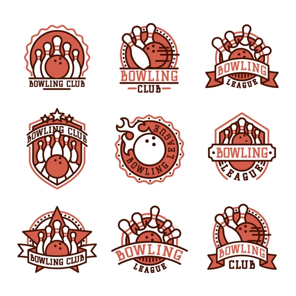 Logo de bowling vectoriel emblèmes . — Image vectorielle