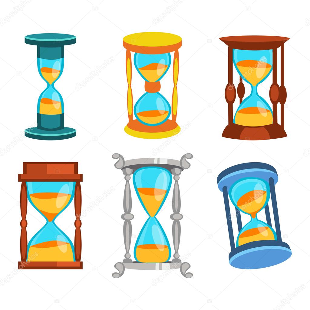 Sand clocks vector set