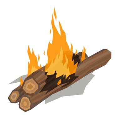 Şenlik ateşleri izole vektör çizim.