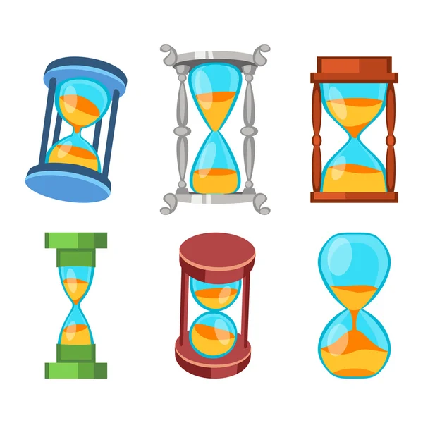 Sand clocks vector set — Stock Vector