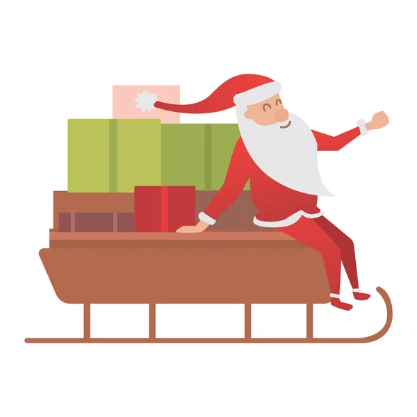 Weihnachtsmann Fahrer Schlitten Lieferung Illustration — Stockvektor