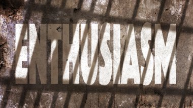 Coşku hapis barlar gölgeli bir duvara