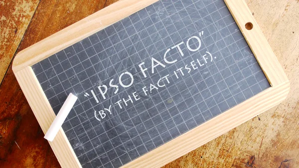 Ipso facto is a Latin phrase. — Stock Photo, Image