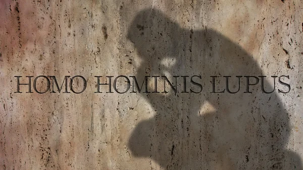 Homo hominis lupus. Una frase latina . — Foto de Stock