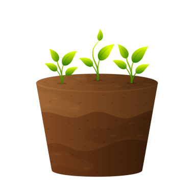 Toprakta büyüyen tohumlar izole edilmiş Şeffaf Arkaplan Vektörü