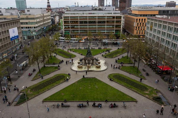 Aerial Perspective of Mannheim Paradeplatz in City Center — Stock Photo, Image