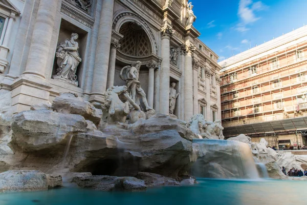 Daytime Long Exposure Fontana di Trevi Fonte de água de fluxo Roma Itália — Fotografia de Stock