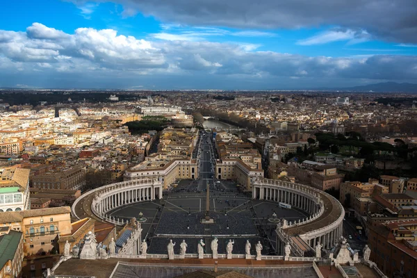 Paisagem diurna Cityscape Roma Itália do topo da Catedral do Vaticano — Fotografia de Stock