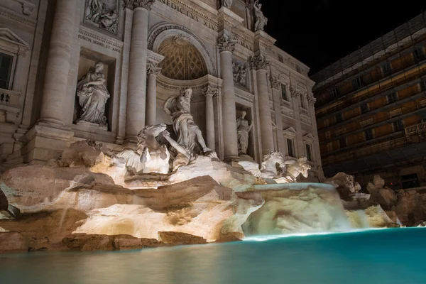 Noite longa exposição Fontana di Trevi Fonte bela Roma Itália — Fotografia de Stock