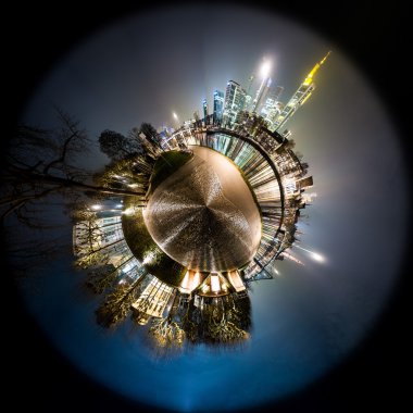 Frankfurt am Main manzarası manipülasyon küçük gezegen