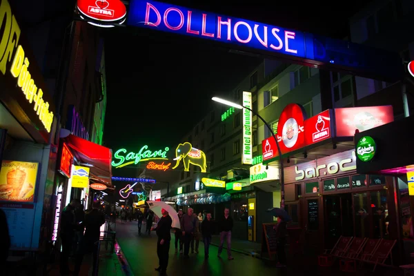 Hamburg reeperbahn street party location deutschland — Stockfoto