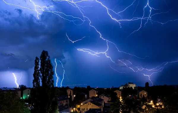 Multiple Lightning Strikes in Dramatic Sky Storm Manipulation